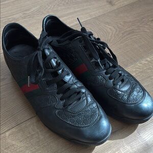 Gucci Black Leather Men's Shoes